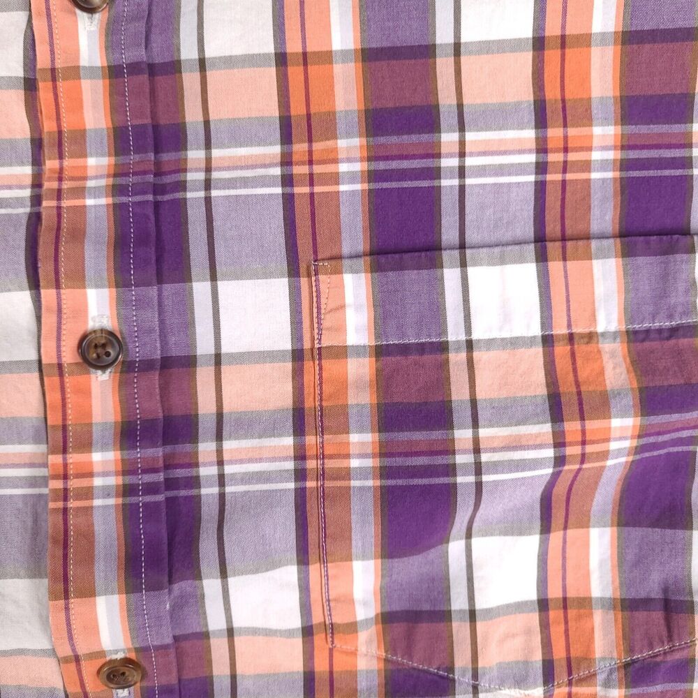 Banana Republic Shirt Mens XL Colorful Plaid Short Sleeve Button Down Soft Wash - Picture 4 of 13